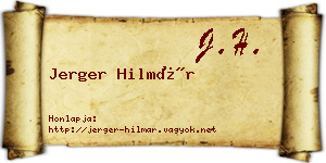 Jerger Hilmár névjegykártya